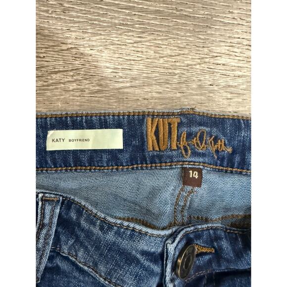 Kut From The Kloth Jeans Womens 14 Blue Katy Boyfriend Straight Leg Medium Wash - Picture 3 of 5